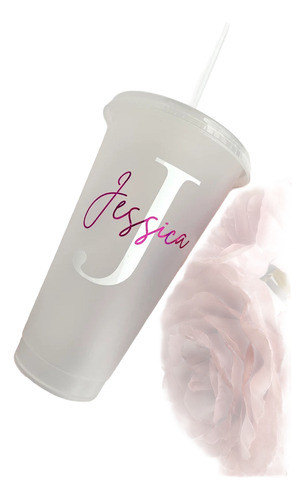 Vinilo Para Vaso Sticker Calco Inicial + Nombre X30 U.