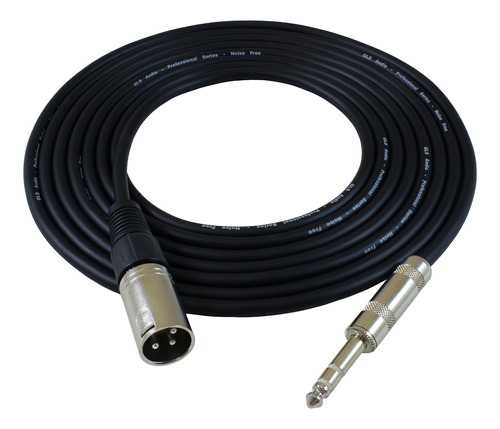 25 Ft Patch Cable Audio Xlr Male To 1 4 Trs Negro Cord