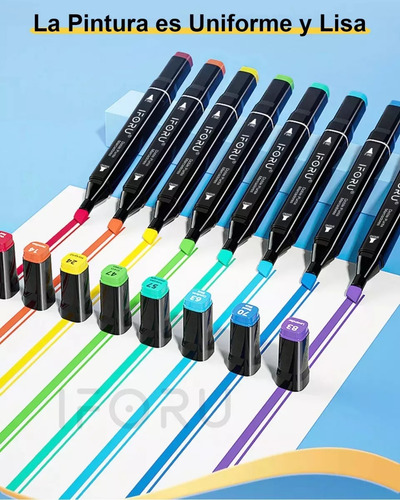 Marcadores 80 Colores Doble Punta Plumones Punta Pincel Ifor