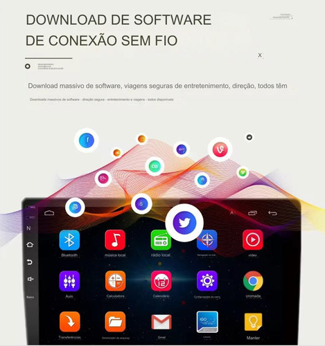 Player De Navegação Automotiva De 9 Polegadas Com Carplay