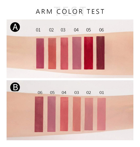 Set De Maquillaje De Lápiz Labial Líquido Mate De 6 Piezas