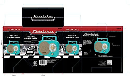 Imagen 6 de 6 de Radio Am Fm Portatil Retro Studebaker Vintage Color Turques