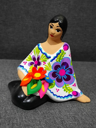 Figura Decorativa Mujer Mexicana Color Blanco Envio Gratis