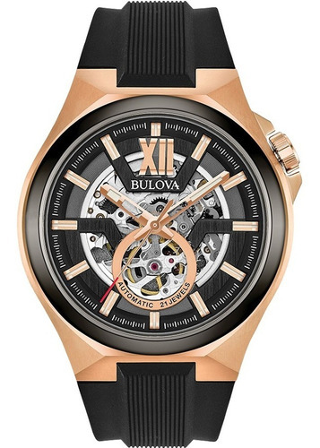 Bulova Reloj Automático Analógico Para Hombre Con Correa De