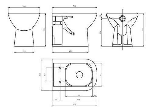 Imagen 2 de 6 de Juego Baño Sanitarios Ferrum Bari Inodoro Bidet