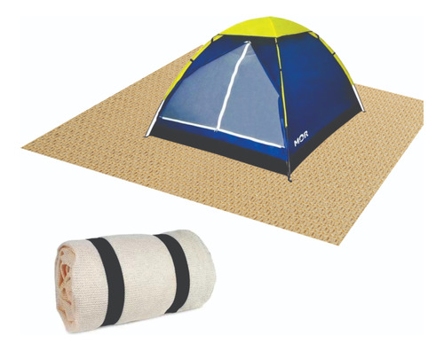 Piso Carpete Chão Tapete Barraca Permeável 3x3 Camping Lazer