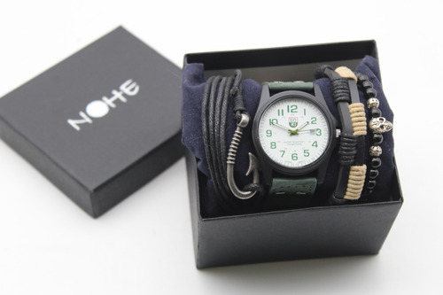  Reloj Hombre, Juego De Pulseras Y Estuche Set Elegante