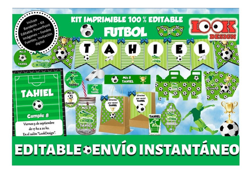 Kit Imprimible Candybar Futbol Soccer 100% Editable 