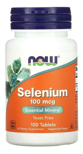 Selenium Now Foods Selenio 100 Mcg 100 Tabletas Mineral