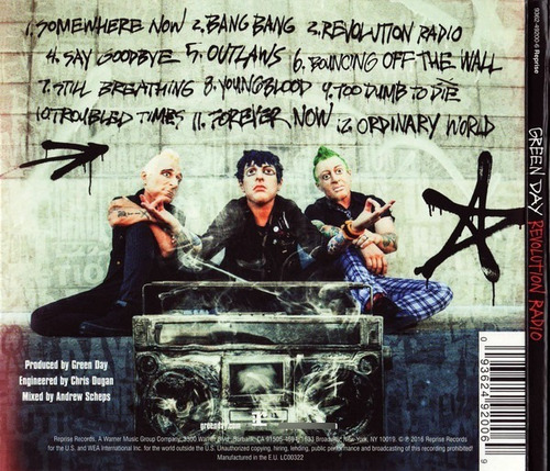 Green Day Revolution Radio-audio Cd Album Digipak Ind. Ar