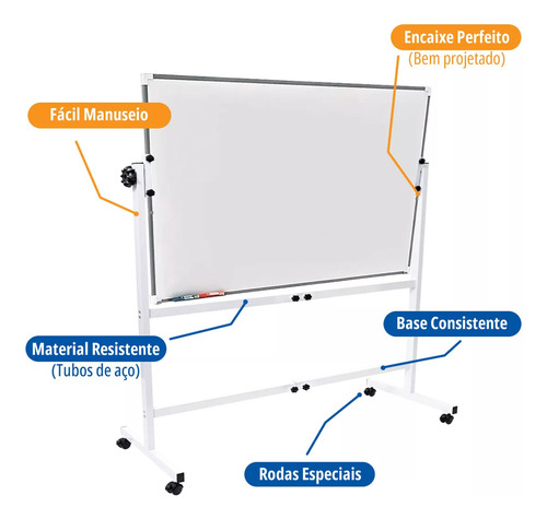 Cavalete Suporte Universal Fixação Tripé Com Rodas Para Lousa Quadro Até 200cm
