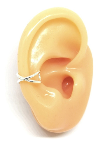 Arete Ear Cuff Cruzados De Clip Sin Perforar De Plata 925
