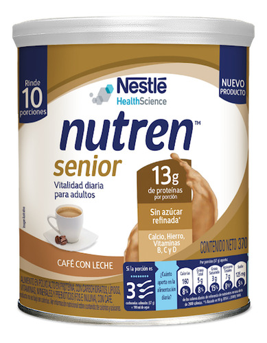 Alimento En Polvo Nutren Senior Nestle Sabor A Café Con Lech