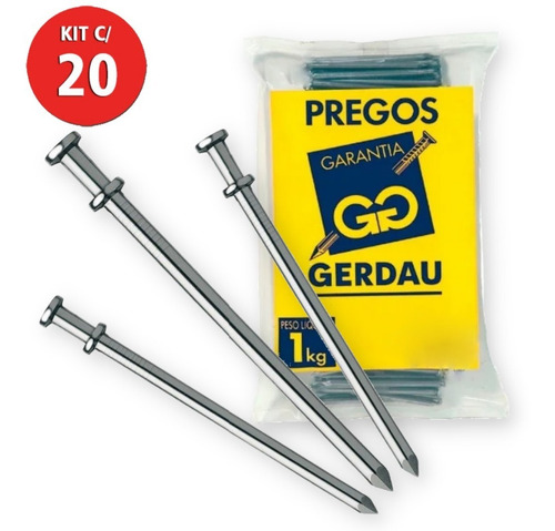 Imagem 1 de 3 de Prego Cabeça Dupla 18x30 20kg Gerdau