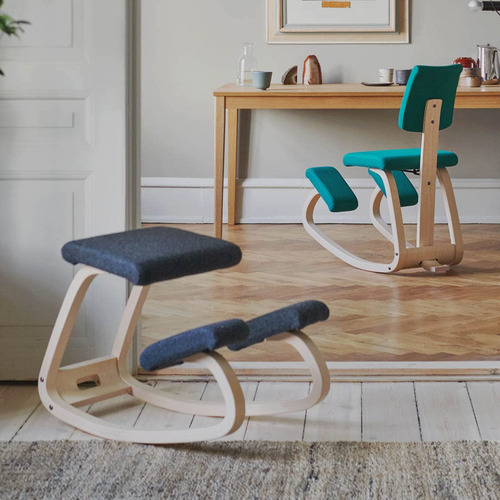 Silla De Escritorio Varier Variable-1000rev194nat Ergonómica Negra Y Natural