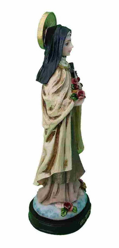 Imagem 4 de 4 de Santa Teresinha Do Menino Jesus Imagem Luxo Em Resina 30 Cm