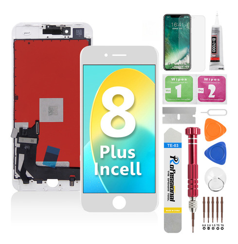 Pantalla Okbichi Para iPhone 8 Plus Blanco A1864, A1897, A1898, A1899, Iphone10,2, Iphone10,5