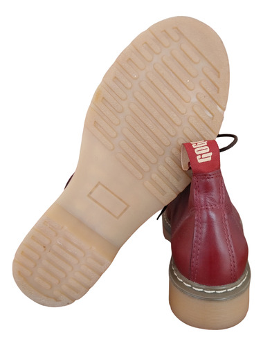Borcegos Mujer Cuero Bordo Gogo Caña Corta T.41