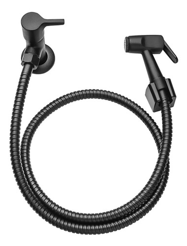 Ducha Higiênica Black/preta - Flex 1,2 M - 1/4 De Volta - 60