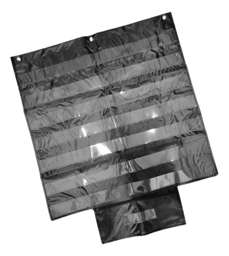 Portatarjetas Con 7 Filas De Bolsillos Transparentes Y Negro