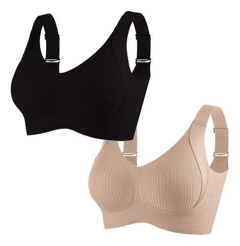 2-sujetador Sin Aros Ajustable De Cuatro Botones Para Mujer