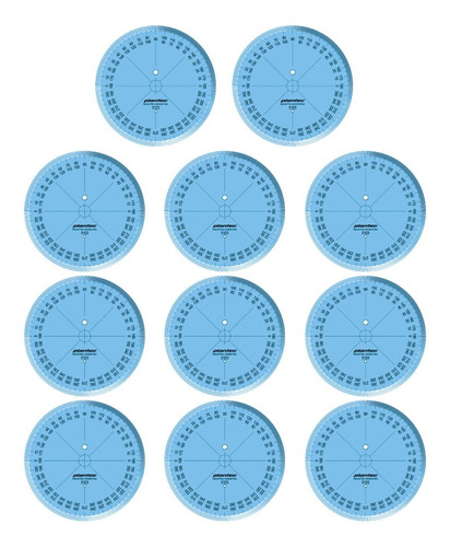 10 Transportadores 360º Plantec Dibujo Tecnico Regla 120 Mm