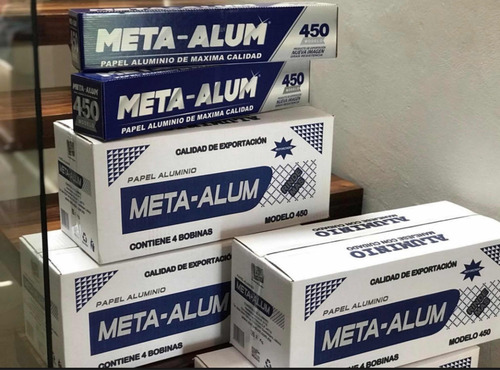 12 Pack Rollos 45cm Papel Aluminio 450 Metaalum Grueso 1.8kg