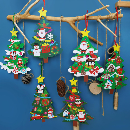 Juegos De Adornos De Navidad Para Manualidades Infantiles Claro, Verde, Rojo, Amarillo Nombre Del Diseño