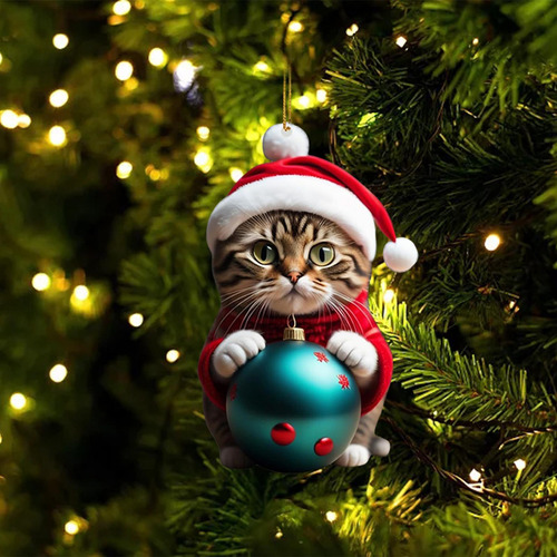 2 Adornos Navideños Para Gatos, Adorno Colgante Para Estilo