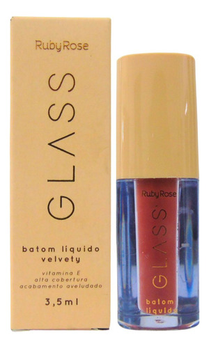 Batom Líquido Velvety Ruby Rose Glass Bg06 3,5ml