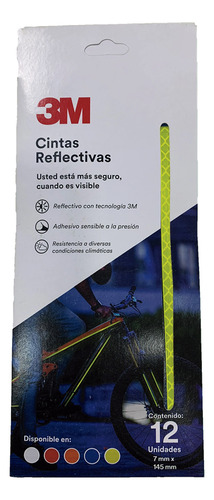 Kit 12 Cinta Reflectiva 3m Amarillo 7x145mm Adhesivo Xa00921