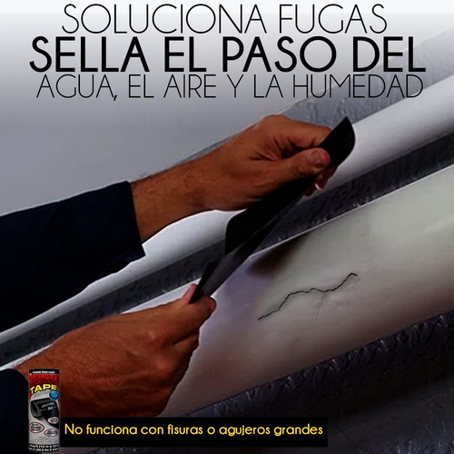 Cinta Flex Tape Resistente Al Agua Fuerte Para Fugas Vs Agua Color Negro