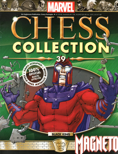 Apenas A Revista Marvel Chess Collection Magneto N° 39 - 16 Páginas Em Inglês - Editora Eaglemoss - Formato 22 X 28 - Capa Mole - 2015 - Bonellihq Cx343 Abr24