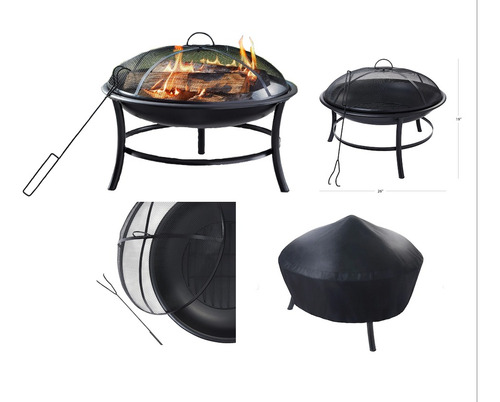 Fogatero De Leña Para Exterior Mainstays 26'' Xchws C