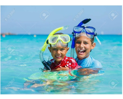 Imagen 4 de 9 de Lentes Buceo Niño Niña Snorkel Mascara Nadar Piscina Playa