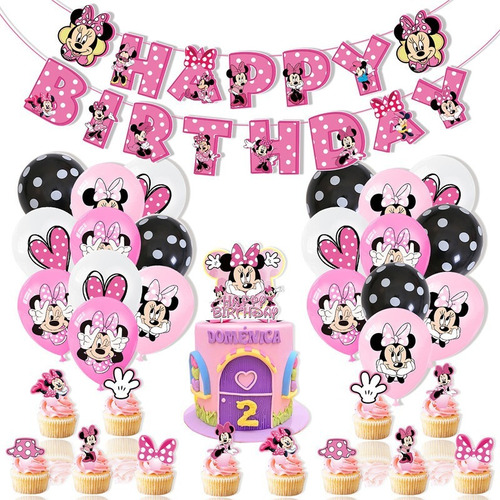 Kit Festa - Tema Minnie Rosa - Minha Festinha Aniversário