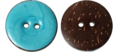 10 Boton Concha Color Azul Esmaltado 2 Agujero Para Albume