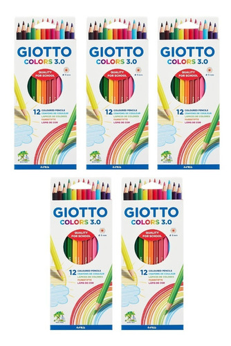 Lapices Escolares Giotto Colors 3.0 X12 Colores Pack 5 Cajas