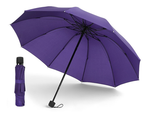 Paraguas Compacto Para Sol Y Lluvia Canotagio Sombrilla Color Morado