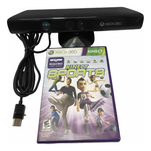 Sensor Kinect Xbox 360 + Jogo Kinect Sports Tudo Original (Recondicionado)