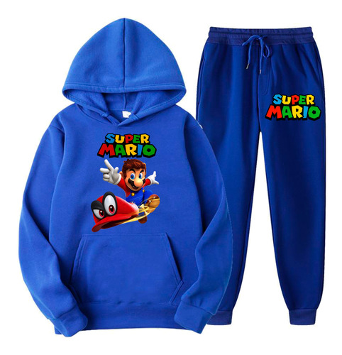 Conjunto Buzo Canguro Y Pantalon Super Mario En  5 Diseños 