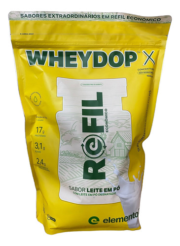1x Wheydopx 900g Refil - Elemento Puro - Leite Em Pó