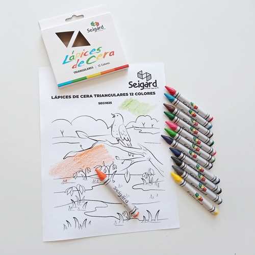 Lápices De Cera Triangulares Seg1025 Multicolor
