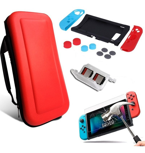 Estuche Case Nintendo Switch + Mica Cristal+ Caja + Bomper