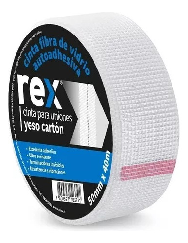 Cinta Fibra Vidrio Autoadhesiva Rex 50mm X 40m Fr