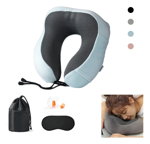 Almohada De Viaje Cuello U 100% Espuma Viscoelástica Cómodo