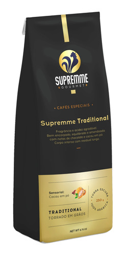 Café Supremme Tradicional 100% Arábica Em Grãos 250gr