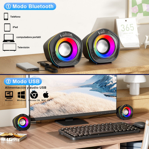 Bocinas Portable Multimedia Rgb Speaker Altavoz De Led