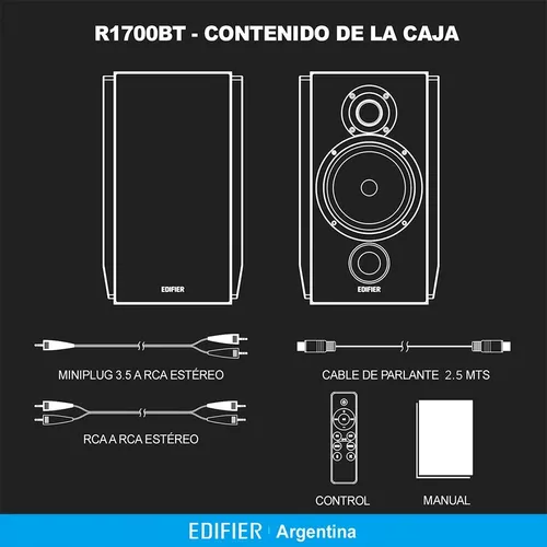 Par de Altavoces Edifier R1700BTs Bluetooth RCA 66w -Negro