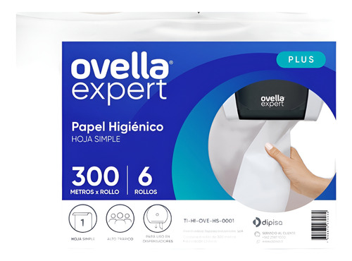 Papel Higienico Industrial Pack 6 Rolllos X 300mts/ Vier